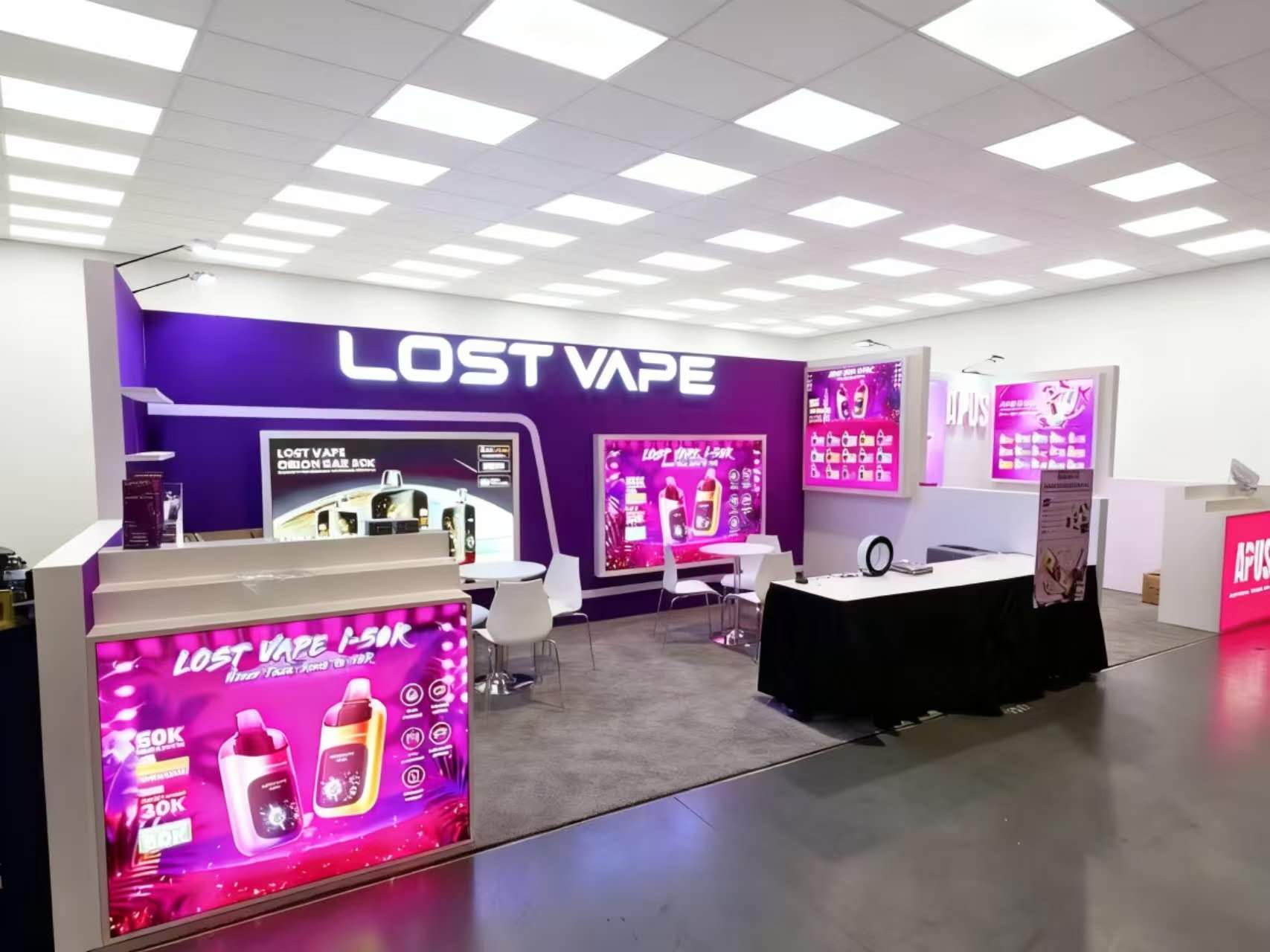 Z&L team on site assembling a custom exhibition booth